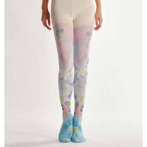 Flower Banding Printed Pantyhose Medium Intamants Sleep Wear Padding Stockings For School