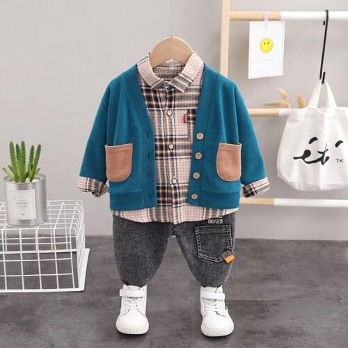 New Spring Autumn Baby Boys Girls Clothing Sets Cartoon Pullover Set Fashion Kid 3pic Suits Set Kids Casual Wear 6-24 months
