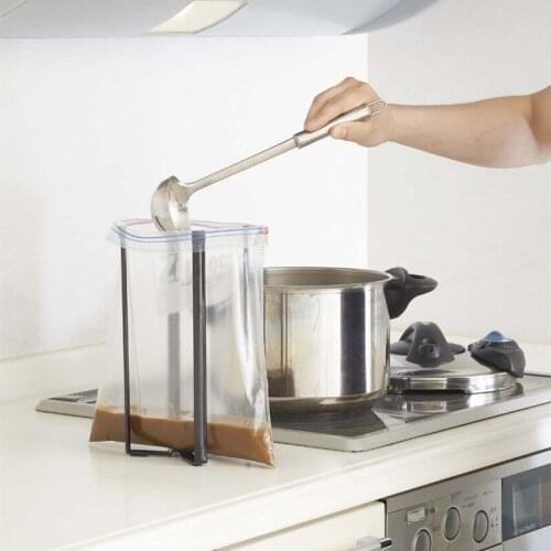 Kitchen Multi-Function Eco Stand Kitchen Plastic Bag Holder Color Black and White