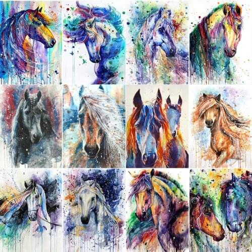5D DIY Diamond Painting Horse Cross Stitch Kit Full Drill Embroidery Animal Mosaic Art Picture Of Rhinestones Home Decoration