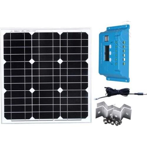 Solar Panel Set 12v 40w Solar Charger Battery Solar Charge Controller 12v/24v 10A PWM LCD Display Car Camp Caravan RV