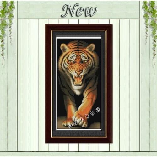 King of the monsters tiger animal decor Counted Printed on canvas DMC Embroidery Sets 14CT 11CT DIY Cross Stitch Needlework Kits