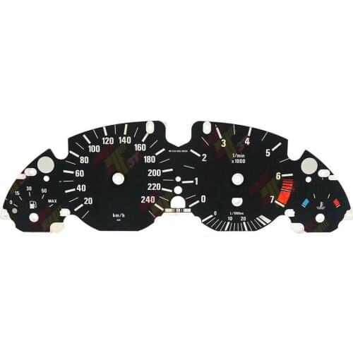 Speedo Dash Overlay Sticker Faceplate For BMW E53 X5 E38 E39 Instrument Cluster Gauge Face Overlay Black 240KM/H