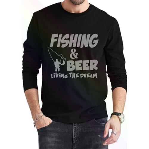 New Brand Fashion Fishinger Beer Fish Sporter T-Shirt 2021 Newest Summer Mens Long Sleeve Popular Tees Shirt Tops Novel Unisex