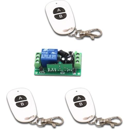 NEW DC9V 12V 24V Smart Home Remote Controller RF Wireless Remote Control Switch with 2Buttons 3Transmitter +1Receiver 315/433mhz