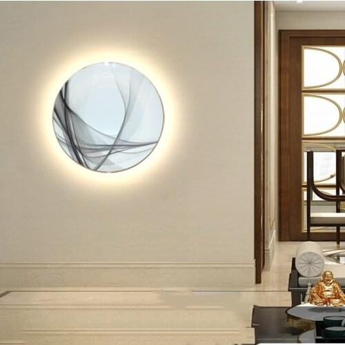The new ceramic disc lamp bedroom LED ceiling lights living room wall lamp dining room lighting creative front and rear lights
