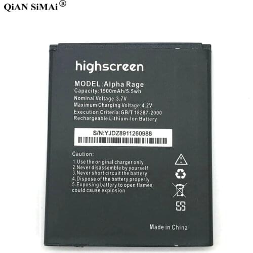 New High Quality 1500mAh battery For Highscreen Alpha Rage phone