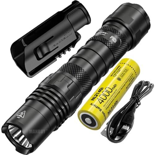 Original Nitecore P10i 1800 Lumens USB-C Rechargeable LED Flashlight Luminus SST-40-W with NL2140i 21700 Battery + NTH10 Holster