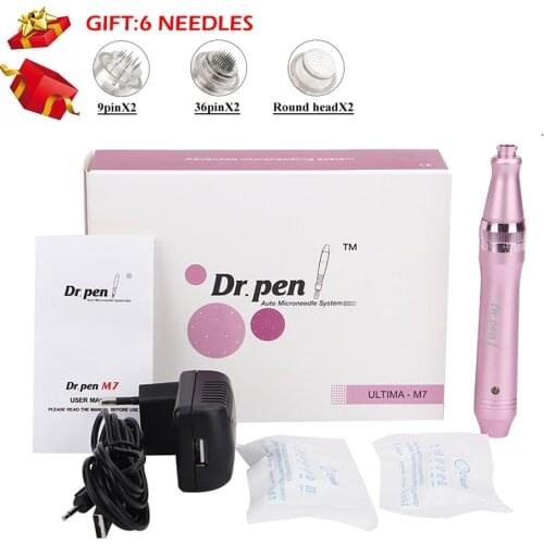 Dr Pen Ultima M7 with 8pcs Needles Professional Derma Pen Wired Mircroneedling Pen Skin Care Machine Mesotherapy Facial Tools