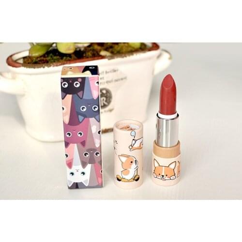 5/10/30/50pcs dog corgi cute yellow paper round 12.1mm empty lipstick tube Lip Balm Container lipstick shell packaging Cosmetics