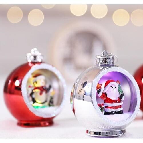 Christmas decoration luminous tabletop Ornament Old Man Snowman ball lamp Tree Pendant small pendant Decoration supplies