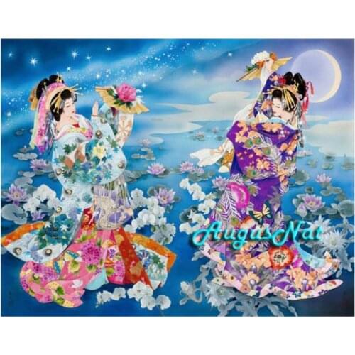 Japanese woman diamond painting full square beauty wall art wedding decor laldy diamond cross stitch needlework kit hand crafts