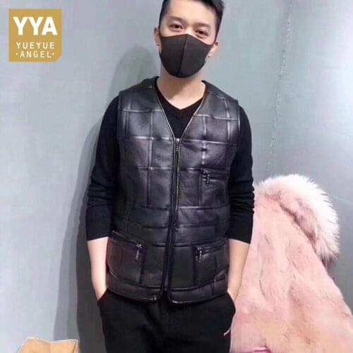 Korean Style Mens 2021 Spring Autumn New Vest V-Neck Zippers Loose Casual Sleeveless Solid Fashion Male Black Vest Jackets