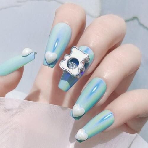 50Pcs Nail Decorations Love Heart Shape Nail Art Ceramic 3D Manicure Nail Art Sequins Nails Decoration Accessories