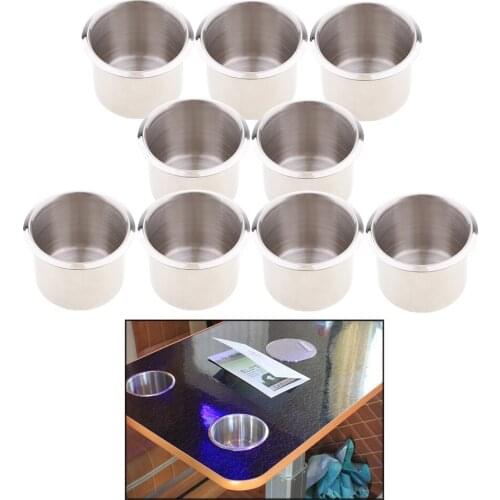 9Pieces Recessed Universal Cup Drink Holder for Boat Car Motorhome 68x55mm