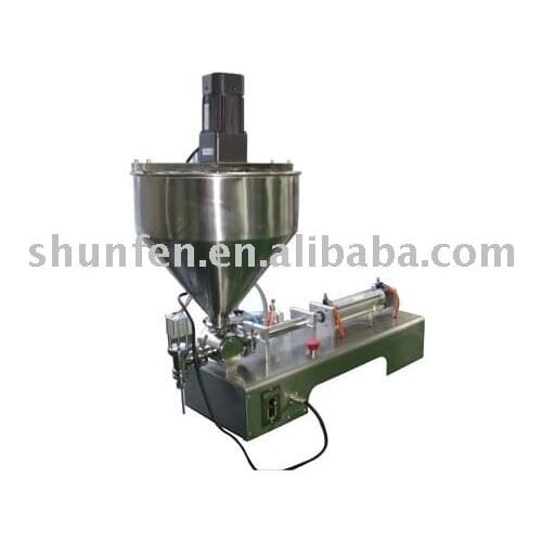 Free shipping) One-head Paste Filling Machine with Stirrer (cream filler with agitator, pneumatic sauce filler with mixer)