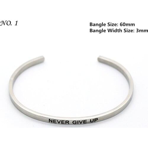 BOFEE 5PCS 316L Stainless Steel Carve Mantra Bracelet Bangle Silver Crystal Handmade Cuff Metal Fashion Jewelry Women Men Gift