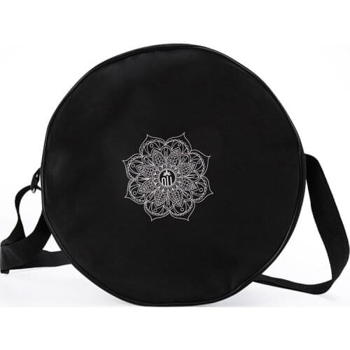 Yoga Wheel Bag Black Mandala Nylon 36*14cm Yoga Circle Bag Double Zipper Storage Pilates Ring Backpack Yoga Bag