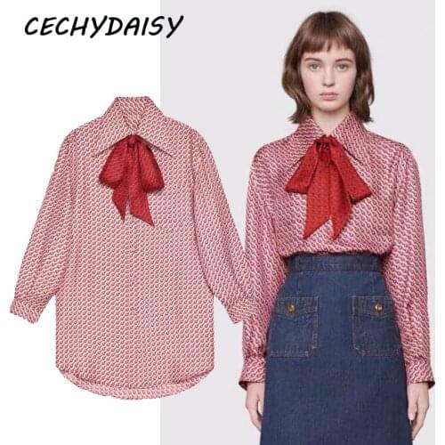 Elegant Pink Blouse Women Plus Size Vintage Flower Print Tops Spring 2020 Casual Bow Blouse Korean Style Shirt haut femme blusas