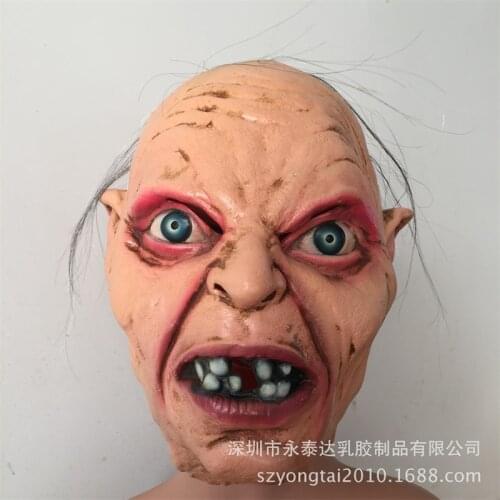 Gollum Latex Mask Adult Cosplay Costume Accessories Halloween Party Terror Zombie Headgear Scary Mask