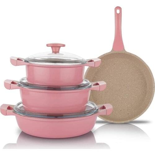Schafer Grau Fireproof CastingPOT Set-7 Pieces-Pink