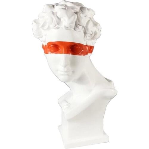 Creative hand made orange blindfold Xiaowei Apollo figure clothing shop window bar soft decoration