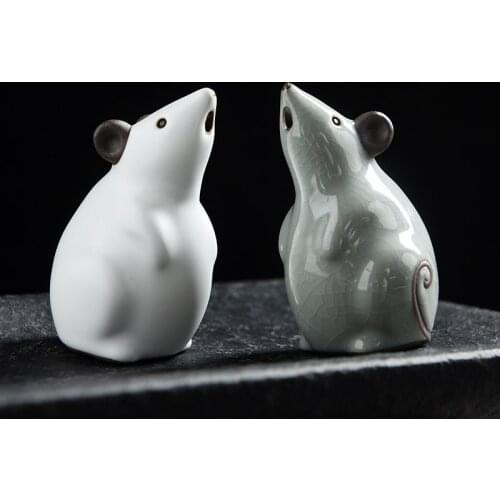 Creative Mini Mouse Tea pet Arts and Crafts Ceramic Animal mice figurines fairy garden miniatures home decoration gifts