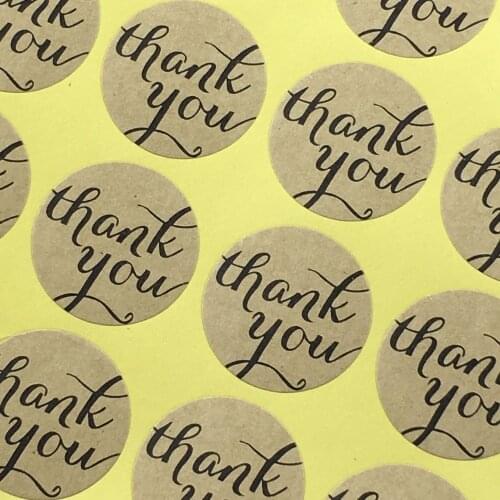 Paper Round "Thank you" series color seal sticker for baking DIY Package label Decoration label stickers retail gift stickers