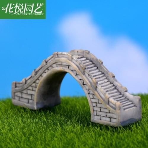 Mini Bridge Miniature Landscape Fairy Garden Terrarium Decor Tool Garden Crafts Resin Pastoral
