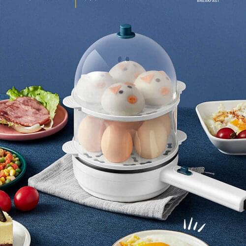Multifunctional egg steamer automatic home decocting egg machine mini double layer egg steamer kitchen nutrition breakfast