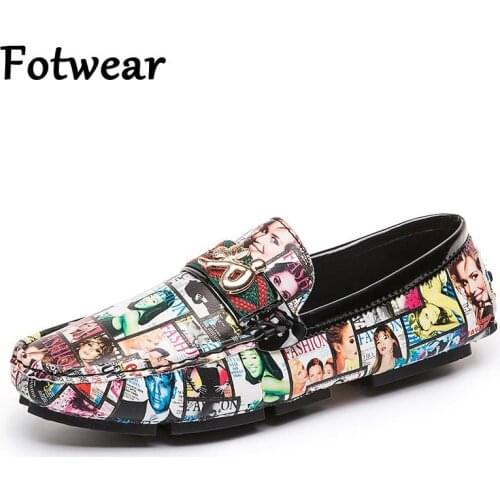 Fotwear Men Loafers Leather Casual Shoes For Men Fashion Wedding Party Men Shoes Comfortable Slip On Male Drivin Moccasins Plus