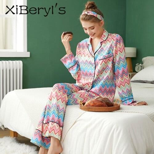 XiBeryls New Fashion Silk Pajamas For Women Suit Girls pajamas set Sleepwear set Top And Shorts Pijama Mujer