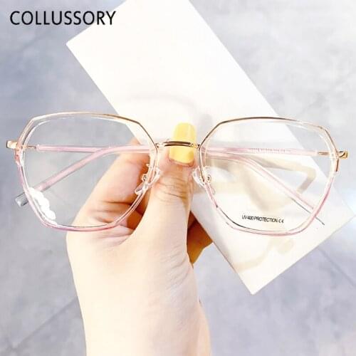 Bue Light Blocking Glasses Irregular Men Women Anti Blue Light Glasses Game Computer Glasses Clear Polygonal Oversize Irregular