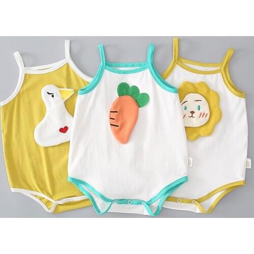 New Born Baby Boys Girls Summer Bodysuit Cute Toddler Baby Print Dress Cotton Bag Fart Jumpsuit Pajamas боди для новорожденных