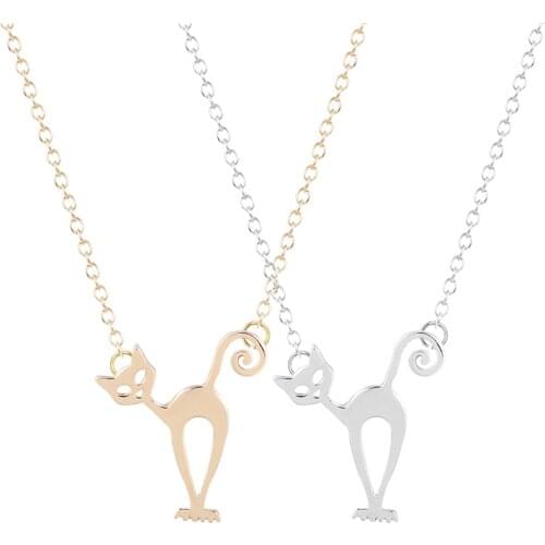 New Style Cute Stray Cat Necklace Unique Pendant Collares Minimalist Jewelry Gift Necklace for Girls and Women necklace set