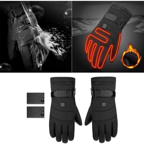 Heated Gloves Rechargeable Windproof Moto Riding Thermal Gloves Heated Gloves Winter Gloves Hand Warmer Gloves