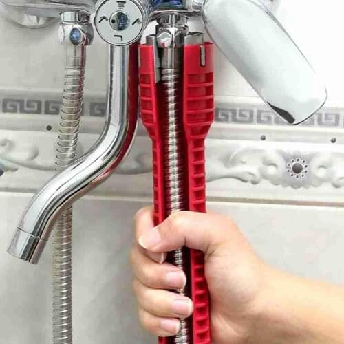 Anti-slip 8 in 1 Kitchen Repair Plumbing Tool Flume Wrench Sink Faucet Key Plumbing Pipe Multifunctional Bathroom Wrench Tools