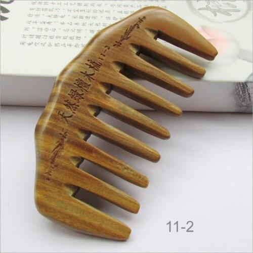 Pocket Hair Combs Healthy Care Natural Green Sandalwood Comb curve Wide Tooth Wood Combs engraved small hair combs festival Gift