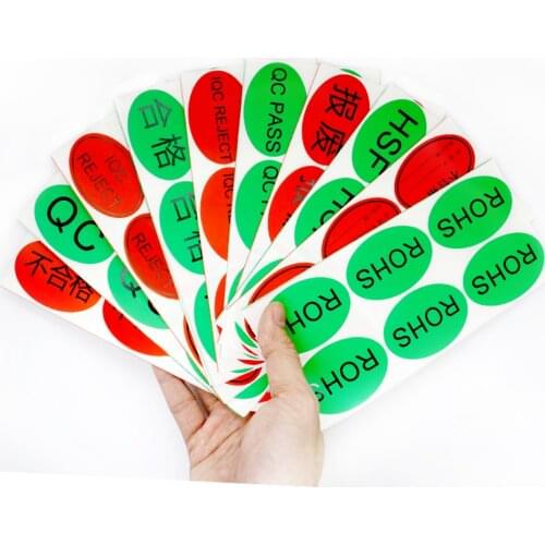 HSF Printed Self-adhesive Green Environment Labels European Norm HSF QC Sticker