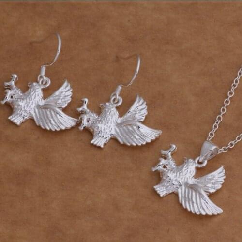 AS006 Hot sterling Jewelry Sets Earring 012 + Necklace 030 /aaoairva ahbaiyia silver color