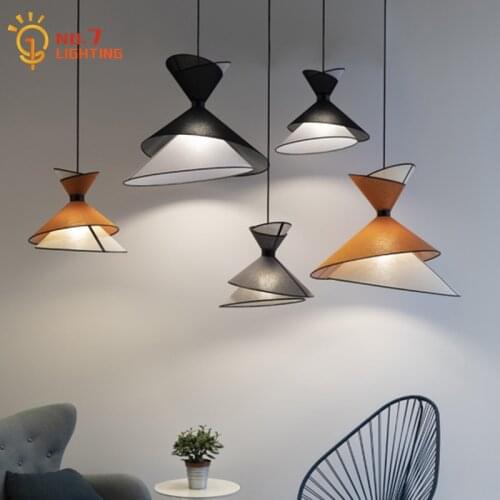 Nordic Design Indiviudal Fabric Art Decorative Pendant Light Modern Hanging Lamp Dining Room Bedroom Hotel Lobby Staircase Villa