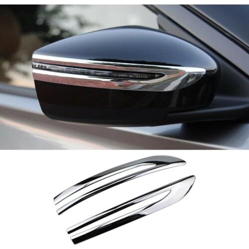 Top!-for Nissan Kicks 2021 ABS Chrome Rearview Mirror Cover Strip Rear View Mirror Cover Trim