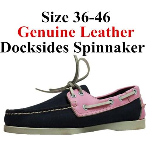 Men Women Spinnaker Genuine Leather Docksides Classic Loafers Boat Shoes 2019A098