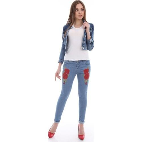 Tugba Women's Jeans With Embroidery