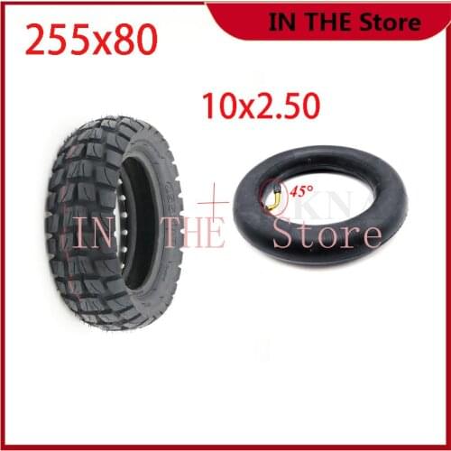 255x80 Tire Inner and Outer Tyre for Electric Scooter Zero 10x Dualtron KuGoo M4 Upgrade 10 Inch 10x3.0 80/65-6 Off Road Tire