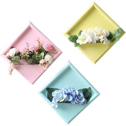 Ynaayu 1pc Nordic Simple 3D Wall Sticker Home Decor Wood Photo Frame Flower Frame Wall Decoration Plantation Wall Hanging