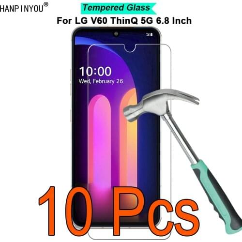 10 Pcs/Lot For LG V60 ThinQ 5G 6.8" 9H Hardness 2.5D Ultra-thin Toughened Tempered Glass Film Screen Protector Guard
