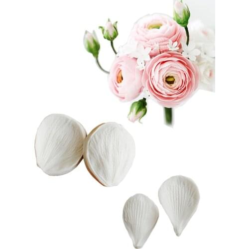 2 Styles Buttercup Petal Silicone Mold Cake Decor Tools Chocolate Gumpaste Mold, Sugarcraft, Fondant Mould