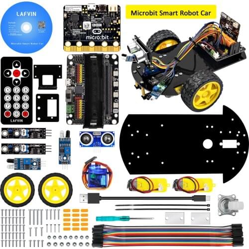 2019 New! LAFVIN Multi-functional Smart Robot Car V2.0 for Microbit Robot with CD Tutorial