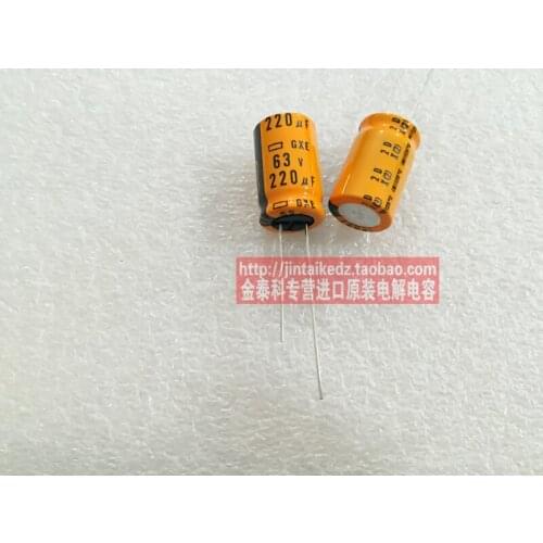 2020 hot sale 10pcs/30pcs NIPPON 63V220UF 13X20 GXE high temperature electrolytic capacitors of 125 degrees free shipping
